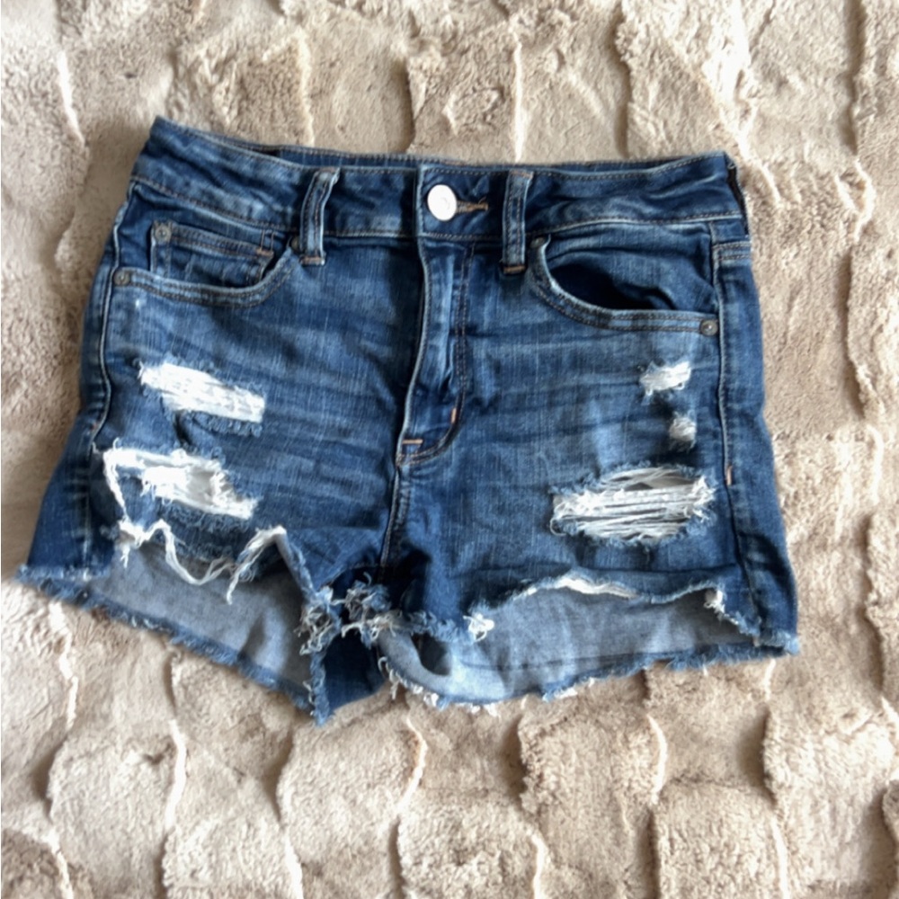 American Eagle Hi Rise Shortie Next Level Stretch Jean Short|Size: 6, 2in inseem